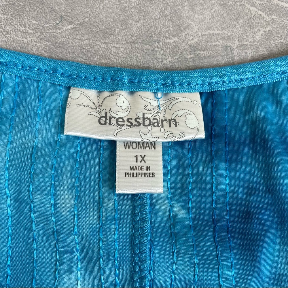 dressbarn Turquoise Tie Dye Sequins Swing Tank - Picture 4 of 8